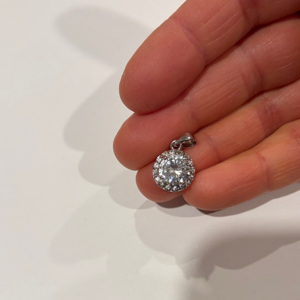 Zales pendant Sterling silver cubic zirconia